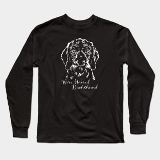 Wire Haired Dachshund dog portrait Long Sleeve T-Shirt